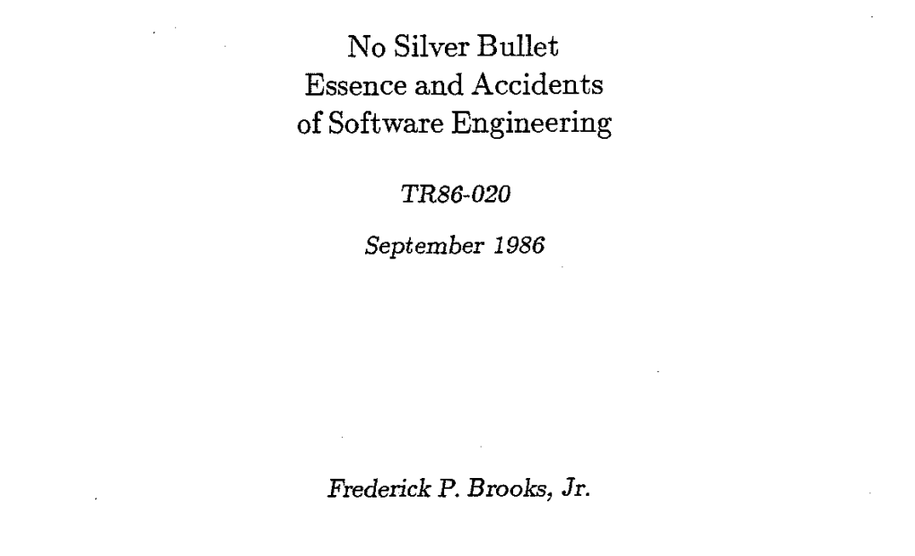 Fred Brooks 与《没有银弹》论文