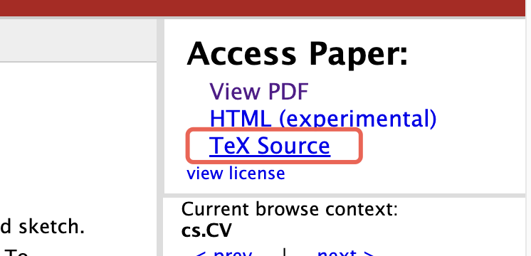 arXiv 论文的 LaTeX 源码